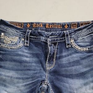 Rock Revival Women's Denim with White Stitching Easy Boot Fit Size 29